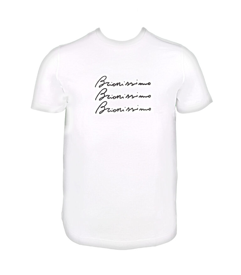 T-Shirt „Brionissimo“ aus Baumwolle in Weiß