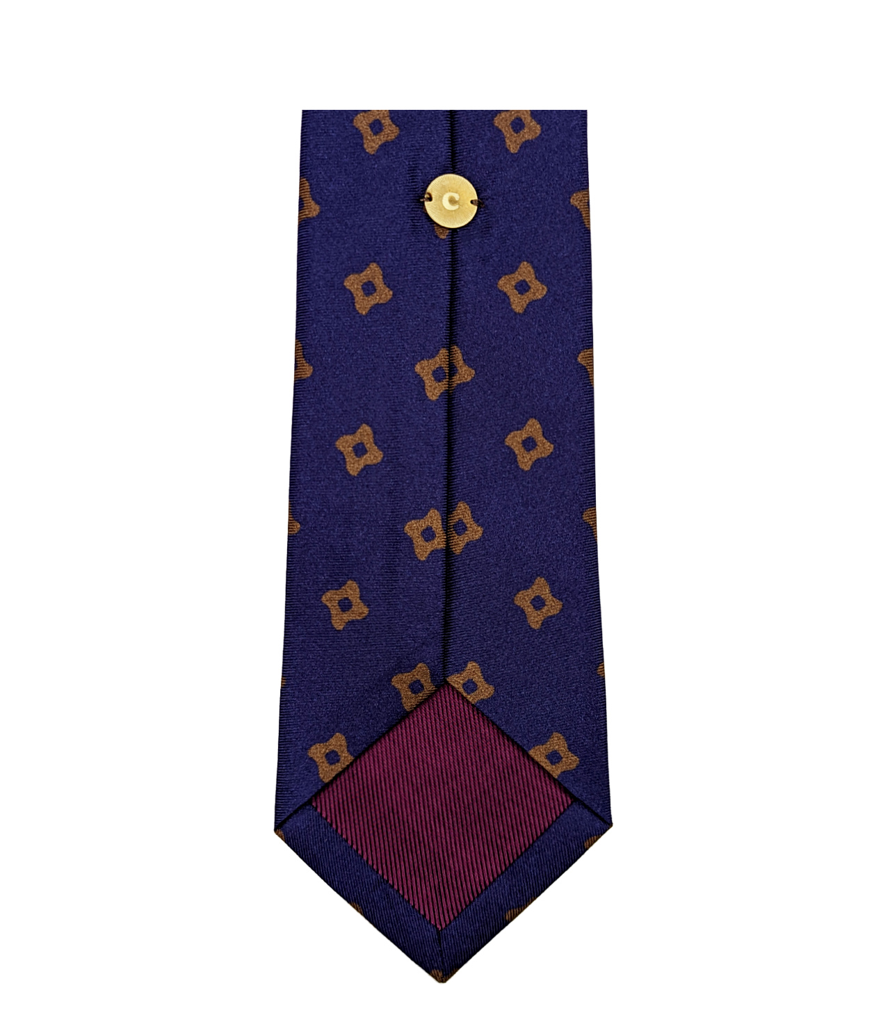 Caruso-CC107-700057_gold_02 Caruso Krawatte Marineblau gemustert