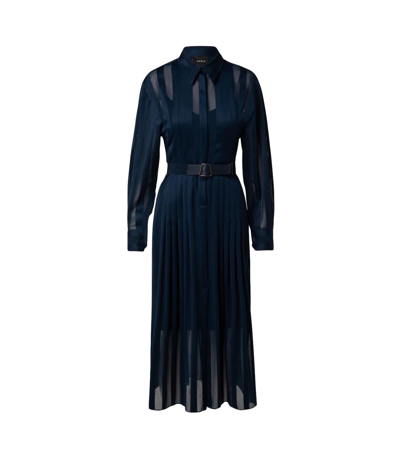 684761_1024x AKRIS Midikleid aus semitransparentem gestreiftem Baumwolle Voile