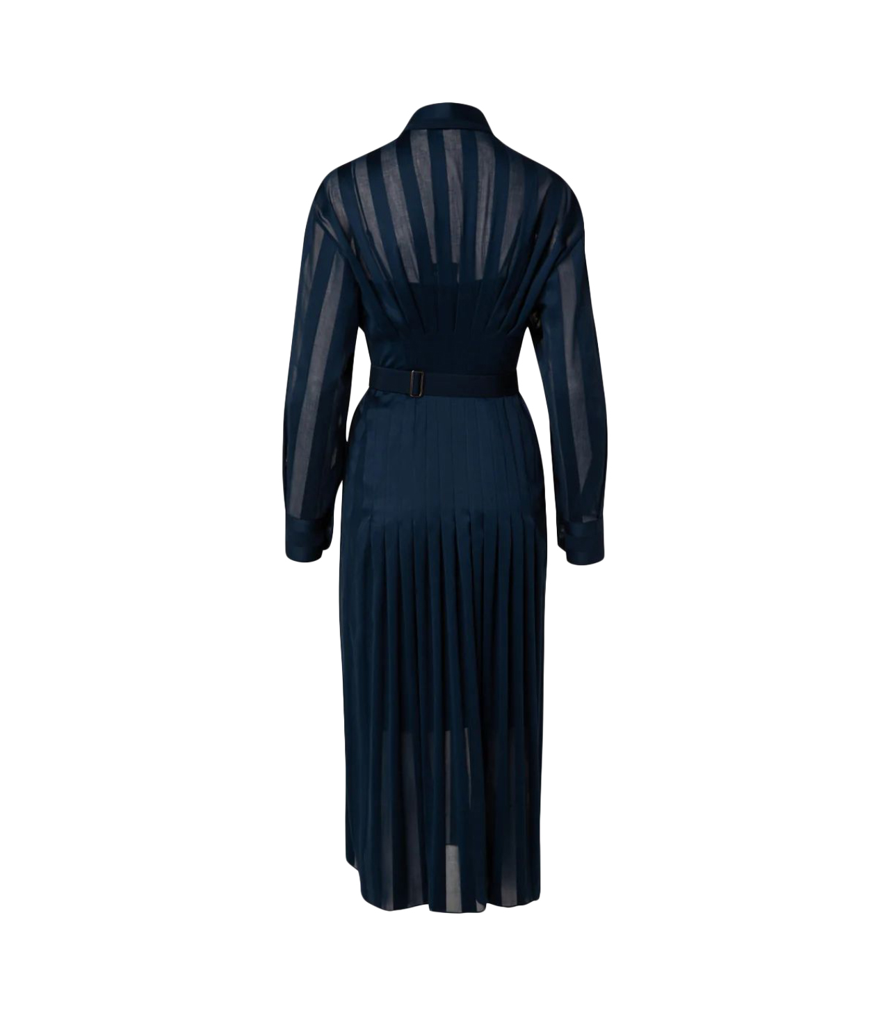 684762_1024x AKRIS Midikleid aus semitransparentem gestreiftem Baumwolle Voile