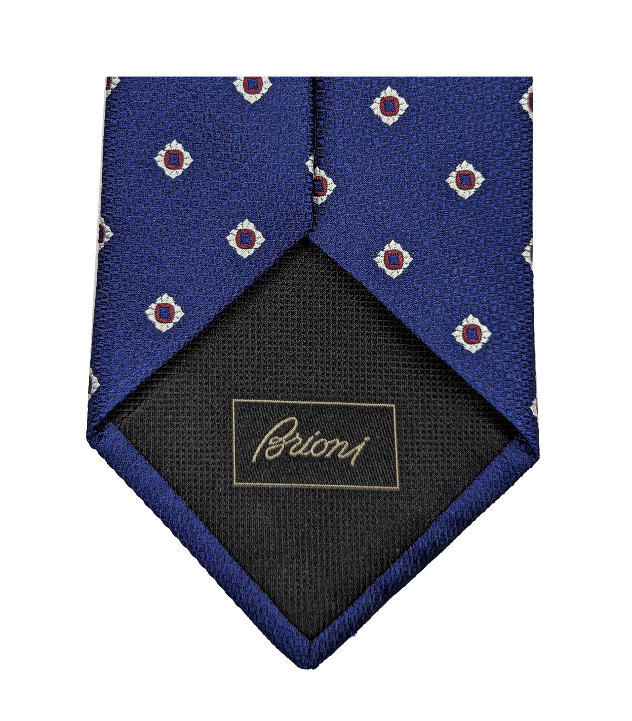 Brioni-O61D00-P0421-STANDARD-TIE_Blau_02 Brioni Krawatte Royalblau Rauten