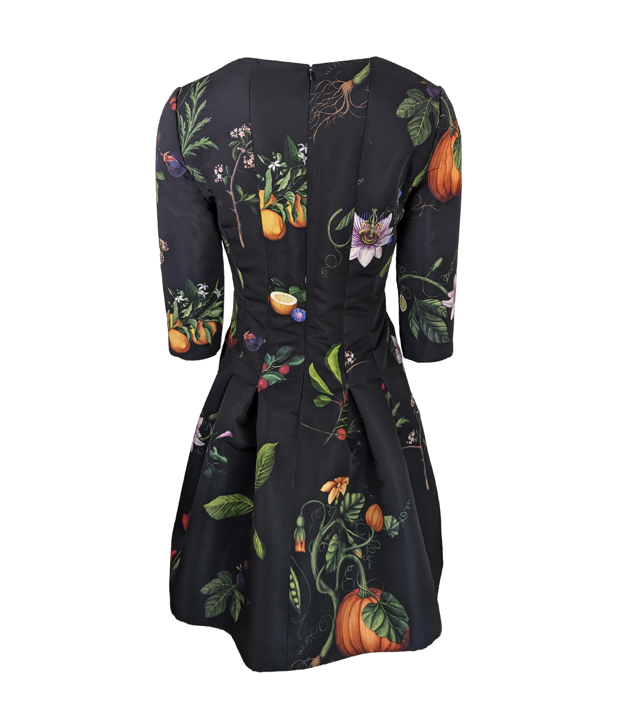 Oscar de la Renta Kleid aus Faille mit Gartenblumen