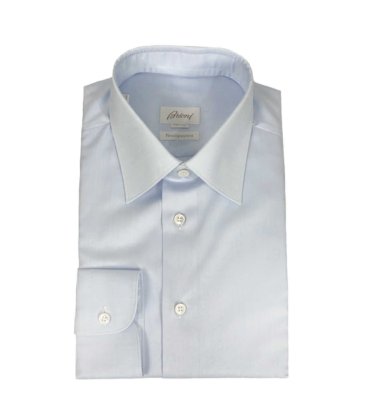 BRIONI Ventiquattro-Hemd in Weiß oder Sky Blue aus Schweizer Baumwolle