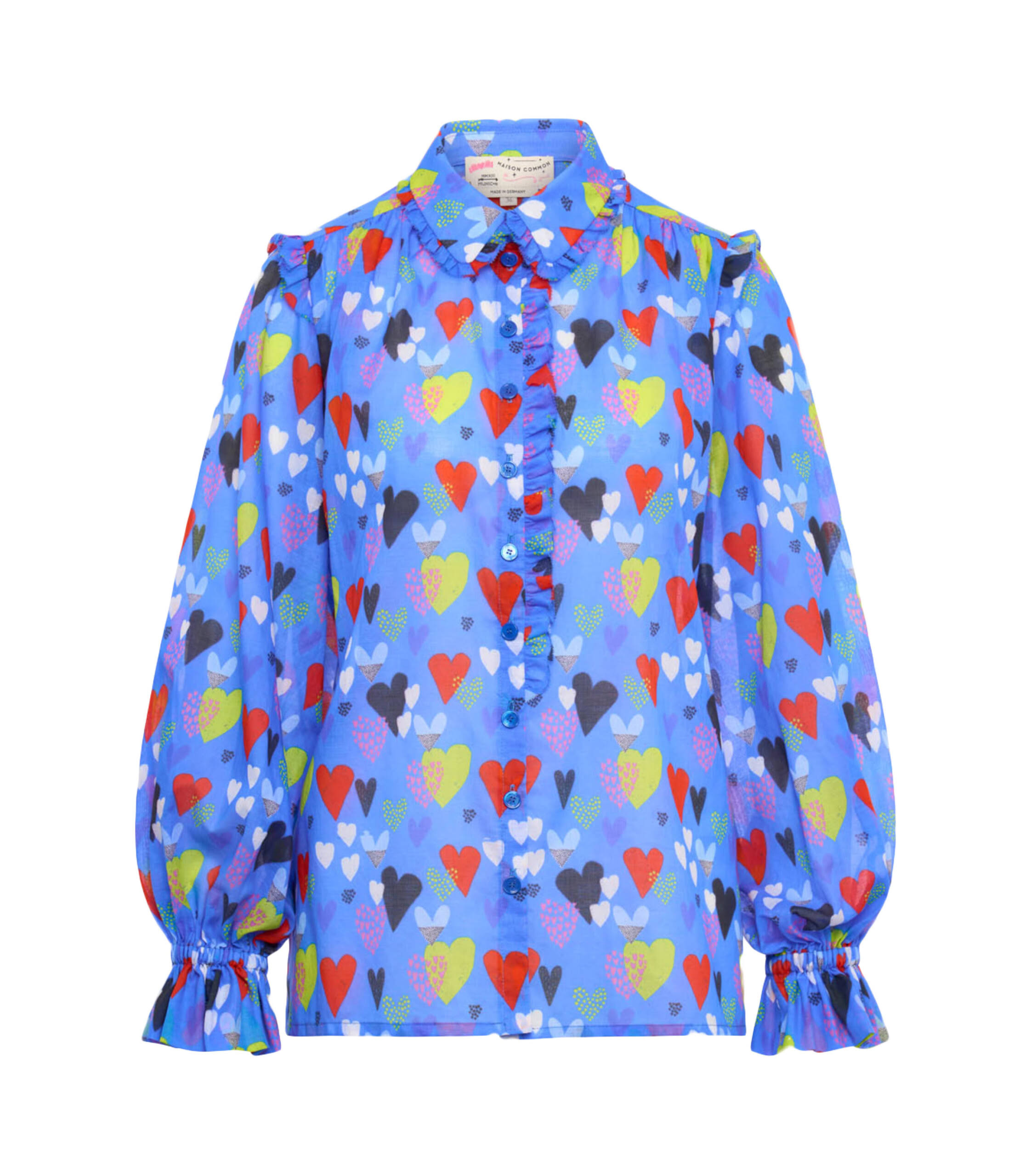 Maison Common Bluse Herz-Print