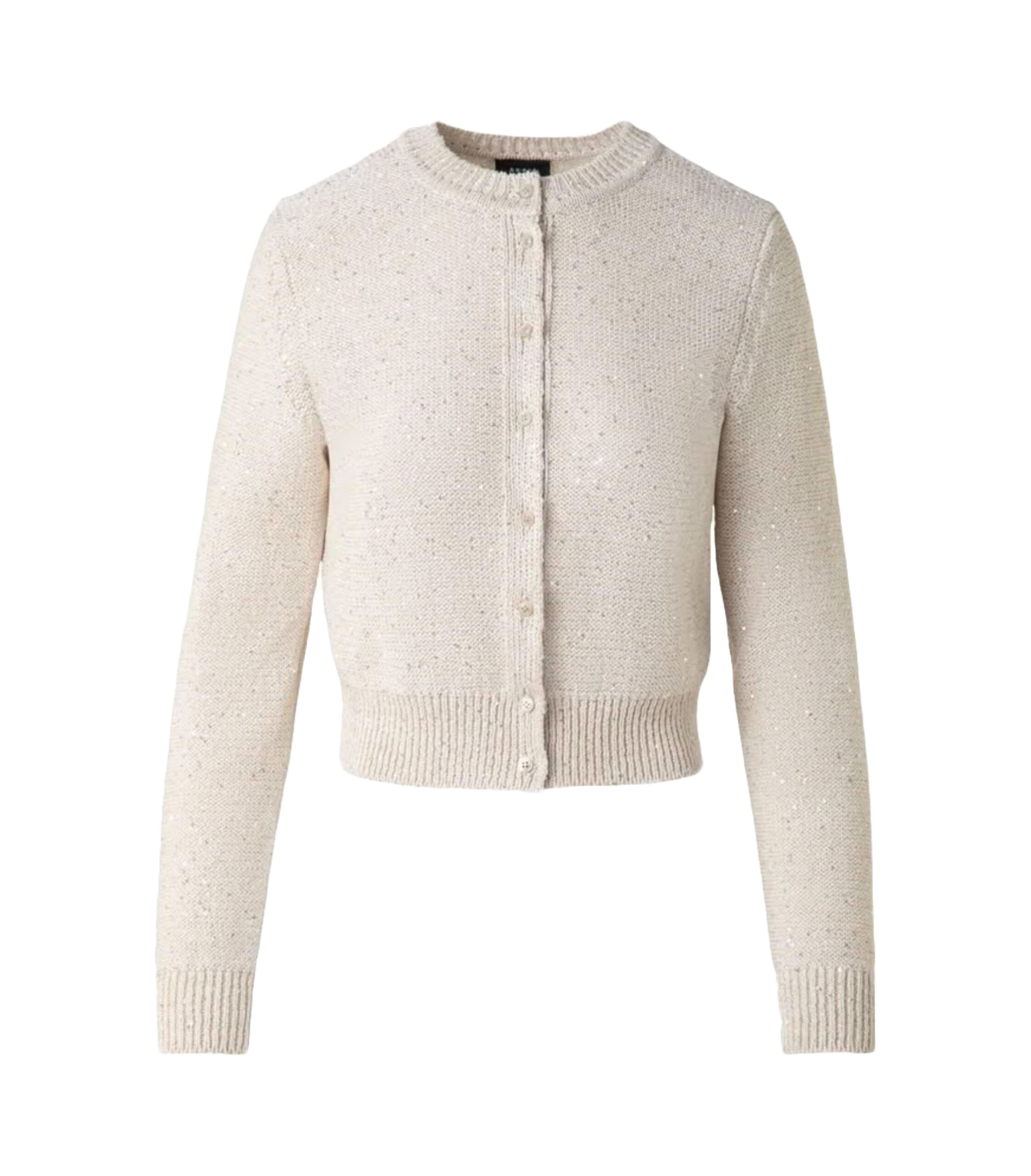 Akris Leinen-Baumwoll-Cardigan mit Micro-Pailletten
